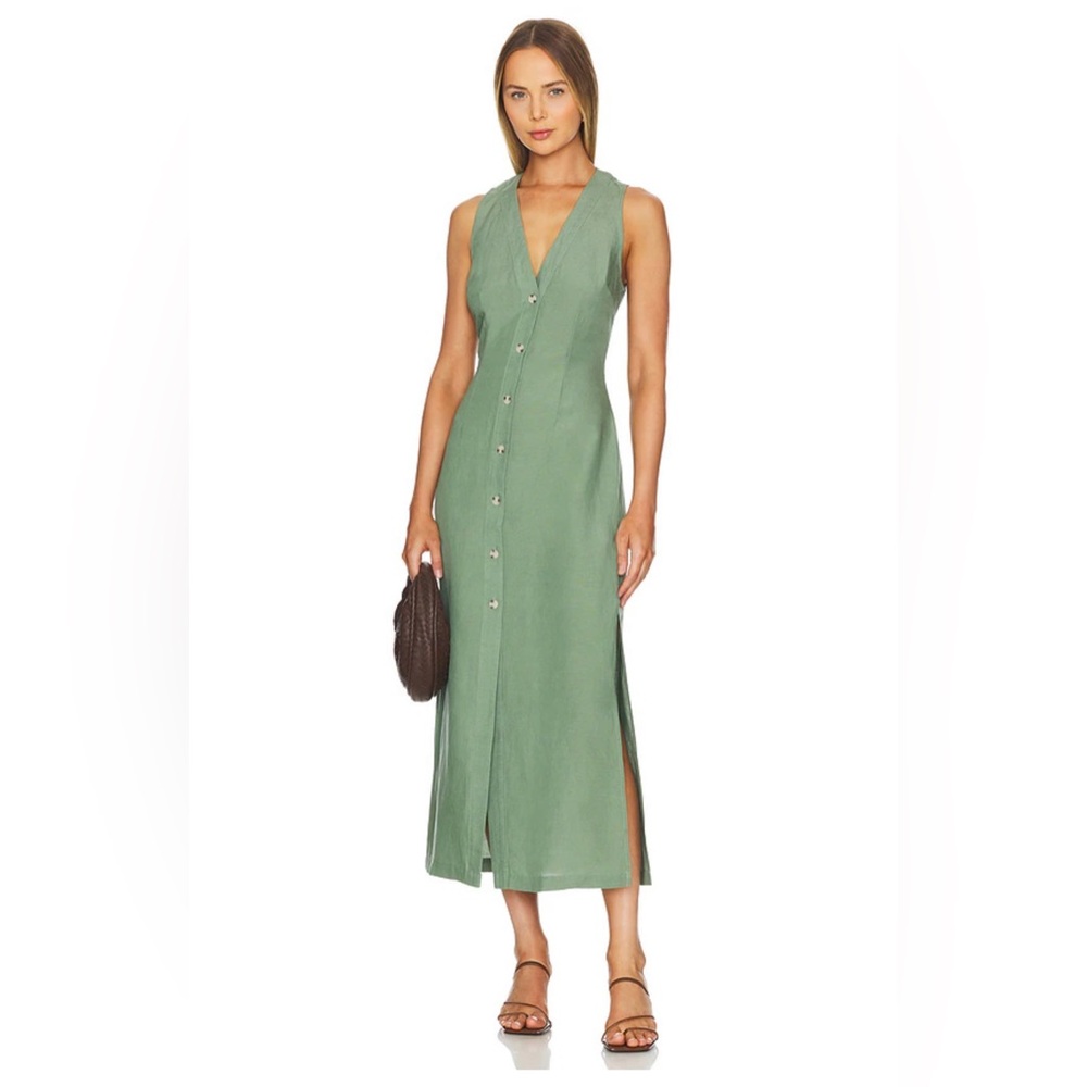 Elegant Green Sleeveless Dress